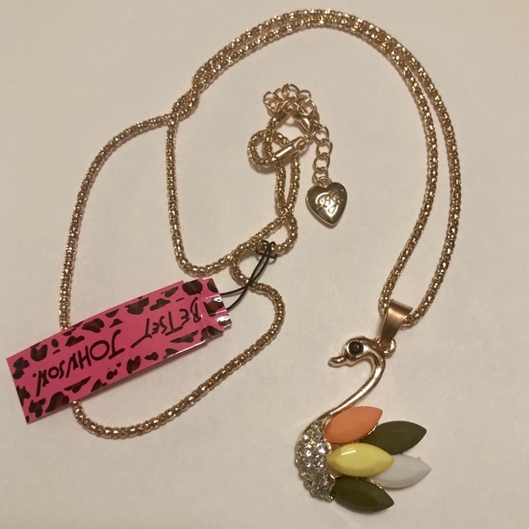 Betsey Johnson Jewelry - NEW✨ Betsey Johnson Gold Swan CZ Long Necklace